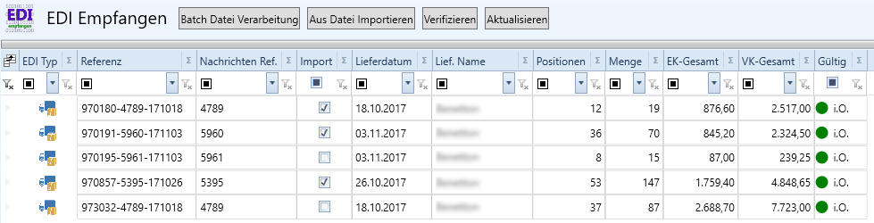 Wareneingang / EDI