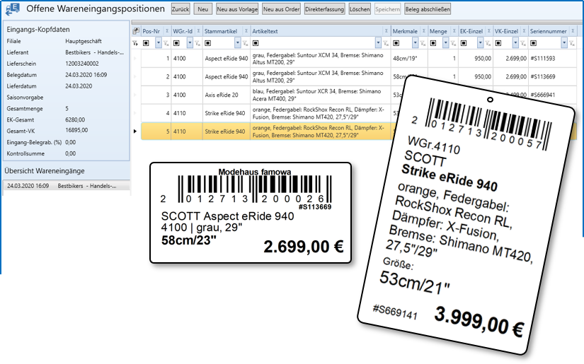 Wareneingang / Etikettierung